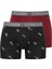 Erkek Modal Bordo Siyah Baskılı 2'li Boxer 80487 1