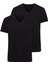 Erkek Battal Siyah 2'li V Yaka T-Shirt 90001 5