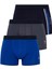 Baskılı Pamuklu Likralı Erkek Boxer 3'lü Set Lacivert 80307 1