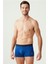 Baskılı Pamuklu Likralı Erkek Boxer 3'lü Set Lacivert 80307 2