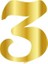 Pleksi Çubuksuz Rakam 6 cm Altın - 3 1