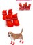 Silikon Su Geçirmez Kedi Köpek Ayakkabısı Kırmızı L Beden 1