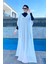 Üzerine Örme Kaftan Pareo 430-T2 Beyaz 1