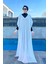 Üzerine Örme Kaftan Pareo 430-T2 Beyaz 4