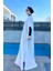 Üzerine Örme Kaftan Pareo 430-T2 Beyaz 5
