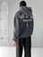 Oversize Hell Of Fire Baskılı Hoodie Antrasit 2