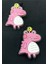 Pembe Renk Dinozorlu Maşa Çocuk Saç Tokası 4cm 1