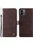 Xiaomi Için Redmi A1 4g/a2 4g Ağaç Desen Metal Düğmesi Cilt Touch Telefon Kılıfı Pu Deri Çizgiler Baskılı Manyetik Tokalı Cüzdan Stand Kapağı Strap-Brown (Yurt Dışından) 1