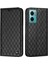 Xiaomi Için Redmi 10 5g/not 11E 5g/redmi 10 Prime+ 5g Çizgi Anti-Çizelge Litchi Doku Cüzdan Kılıfı Folio Flip Cover Rhombus Pat Desen Pu Deri Stand-Black (Yurt Dışından) 1