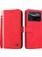 Xiaomi Için Poco X4 Pro 5g Ağaç Desen Metal Düğmesi Şok Geçirmez Deri Telefon Kılıfı Stand Cüzdan Kapağı Strap-Red ile (Yurt Dışından) 1