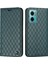 Xiaomi Için Redmi 10 5g/not 11E 5g/redmi 10 Prime+ 5g Çizgi Anti-Çizelge Litchi Doku Cüzdan Kılıfı Foli Foli Flip Kapak Rhombus Pat Pu Deri Stand Yeşili (Yurt Dışından) 1