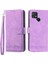 Dierfeng Df-03 Xiaomi Poco C40 4g Için Koruyucu Telefon Kılıfı, Pu Deri Çizgiler Baskılı Cüzdan Telefon Stand Kapak Morası (Yurt Dışından) 1