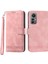 Dierfeng Df-03 Xiaomi Için 12 Lite 5g Deri Telefon Kılıfı Cüzdan Çizgileri Baskılı Desen Telefon Stand Kapak Pembe (Yurt Dışından) 1