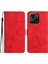 Xiaomi Için Redmi 10A Cep Telefonu Kılıfı Cüzdan Cilt Touch Hissed Hisset Retro Pu Deri Dikiş Hattı Dekor Telefon Kapak-Kırmızı (Yurt Dışından) 1