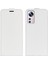 Xiaomi Için 12 Lite Dikey Flip Case ile Kart Yuvası Çılgın At Dokusu Damla Damla Dirençli Manyetik Toka Pu Deri Telefon Kapak-Beyaz (Yurt Dışından) 1