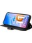 Xiaomi Redmi Için 11 Prime 4g Pu Deri Deri Flip Cüzdan Telefon Kılıfı Stand Özellik Ağaç Desen Metal Düğmesi Dekor Çizgileri Baskılı Strap-Black ile Cilt Touch Kapağı (Yurt Dışından) 3