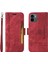 Xiaomi Için Redmi A1 4g/a2 4g Pu Deri Deri Anti-Fall Telefon Kılıf Cüzdan Stand Baskılı Dikiş Hattı Koruyucu Cep Telefonu Kapak-Kırmızı (Yurt Dışından) 1