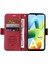 Xiaomi Için Redmi A1 4g/a2 4g Pu Deri Deri Anti-Fall Telefon Kılıf Cüzdan Stand Baskılı Dikiş Hattı Koruyucu Cep Telefonu Kapak-Kırmızı (Yurt Dışından) 2