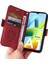 Xiaomi Için Redmi A1 4g/a2 4g Pu Deri Deri Anti-Fall Telefon Kılıf Cüzdan Stand Baskılı Dikiş Hattı Koruyucu Cep Telefonu Kapak-Kırmızı (Yurt Dışından) 5