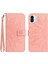 HT04 Xiaomi Redmi A1 4g/a2 4g Şok Geçirmez Cilt-Dokunuşlu Pu Deri Telefon Kılıfı Stand Cüzdanı El Kayış Işığı Pembe Için (Yurt Dışından) 1