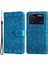 Xiaomi Için Poco M4 Pro 4g Ayçiçeği Baskılı Telefon Kılıfı Pu Deri Cüzdan Stand Sıralamaya Dayanıklı Flip Telefon Kapağı Bilek Kayış Mavisi (Yurt Dışından) 1