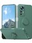 Xiaomi 12T 5g/redmi K50 Ultra 5g Yüzük Kickstand Sıvı Silikon Telefon Cep Telefonu Kapak Lanyard-Dark Green (Yurt Dışından) 1