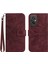 Xiaomi Redmi Için 11 Prime 4g HT04 Ayçiçeği Baskılı Cüzdan Flip Kılıf Cilt Touch Pu Deri Stand Manyetik Telefon Kapağı El Strap-Wine Red ile (Yurt Dışından) 1