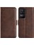 Xiaomi Için Poco F4 5g/redmi K40S 5g Çift Manyetik Toka Telefon Kapağı Dokulu Pu Deri Tpu Kılıfı Cüzdan Stand-Brown (Yurt Dışından) 1