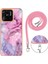 Xiaomi Redmi 10C 4g Mermer Desen Ince Kasa Elektroplatma 2.0mm Tpu Tpu Telefon Kapağı Lanyard-Rose (Yurt Dışından) 4