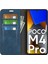 Xiaomi Için Poco M4 Pro 4g Manyetik Otomatik Absorbed Stand Kapak Cilt Touch Hissed Pu Deri Cüzdan Telefon Kılıf Mavisi (Yurt Dışından) 4