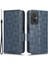 Xiaomi Redmi Için 11 Prime 4g Baskılı Üçgen Desen Pu Deri Stand Kılıfı Tam Koruma Telefon Cüzdan El Strap-Blue (Yurt Dışından) 1
