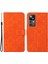 Xiaomi 12T 5G/12T Pro 5g/redmi K50 Ultra 5g Mıknatıs Toka Etnik Bastı Çiçek Cüzdan Hands Stand Deri Kılıf Strap-Orange (Yurt Dışından) 1