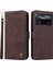 Xiaomi Için Poco X4 Pro 5g Ağaç Desen Metal Düğmesi Şok Geçirmez Deri Telefon Kılıfı Stand Cüzdan Kapağı Strap-Brown (Yurt Dışından) 1
