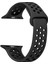 Apple Watch Se 2 2023 40MM Kordon Delikli Çift Renk Silikon Siyah 1