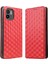 Xiaomi Redmi A1 4g/a2 4g Anti-Drop Rhombus Desen Baskılı Pu Deri Flip Folio Telefon Kılıfı Stand-Red (Yurt Dışından) 1