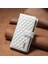 Xiaomi Için Redmi A1 4g/a2 4g/a1+ 4g/a2+ 4g/poco C50 4g Pu Deri Fermuarı Cep Telefon Kılıfı Baskılı Rhombus Desen Cüzdan Stand Kapağı Strap-White (Yurt Dışından) 4