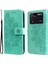 Xiaomi Poco M4 Için Pro Shockproof Damgalı Çiçek Baskı Deri Deri Telefon Stand Kılıfı Strap-Yeşil (Yurt Dışından) 1