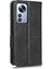 Baskılı Üçgen Desen Stand Stand Cüzdan Kapağı Xiaomi 12 Lite 5g, Pu Deri Tam Koruma Cep Telefonu Kılıf Black (Yurt Dışından) 5