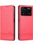 Xiaomi Poco X4 Pro 5g Pu Deri Manyetik Otomatik Kapatma Telefon Kılıfı Tam Koruma Cüzdan Stand Flip Cover-Red (Yurt Dışından) 1
