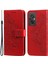 Xiaomi Redmi Için 11 Prime 4g Çiçek Baskı Pu Deri Kılıf Manyetik Toka Stand Cüzdan Şok Geçirmez Telefon Kapağı Kayış Kırmızısı (Yurt Dışından) 1