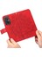 Xiaomi Redmi Için 11 Prime 4g Çiçek Baskı Pu Deri Kılıf Manyetik Toka Stand Cüzdan Şok Geçirmez Telefon Kapağı Kayış Kırmızısı (Yurt Dışından) 5