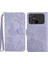 Xiaomi Için Poco C40 4g Kelebek Çiçekleri Baskıda Baskı Telefon Kılıfı Kılıf Anti-Chock Cilt Touch Pu Deri Stand Cüzdan Kabuğu Kayış Işığı Mor (Yurt Dışından) 1