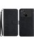 Xiaomi Için Poco C40 4g Kelebek Çiçekleri Baskıda Baskı Telefon Kılıfı Anti-Chock Cilt Touch Pu Deri Stand Cüzdan Kabuğu Strap-Black (Yurt Dışından) 1