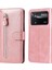 Xiaomi Poco X4 Pro 5g Fermuarlı Cep Cowhide Pu Deri Cüzdan Telefon Stand Kabuk Rose Altın (Yurt Dışından) 1