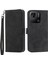 Dierfeng Df-03 Xiaomi Redmi 10A Için Pu Deri Kılıf, Çizgiler Baskılı Dalgalı Anti-Drop Cüzdan Telefon Stand Kapak Black (Yurt Dışından) 1