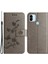 Xiaomi Redmi A1 4g/a2 4g Kelebek Çiçeği Baskılı Telefon Kılıfı Pu Deri+Tpu Anti-Çizelge Cüzdan Stand Kapak-Grey (Yurt Dışından) 1