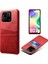 Xiaomi Redmi Için 10A Şok Geçirmez Ince Kart Yuvaları Geri Geri Kılıf Anti-Çizelge Pu Deri Kaplamalı Sert Pc Kapak Kırmızı (Yurt Dışından) 1