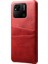 Xiaomi Redmi Için 10A Şok Geçirmez Ince Kart Yuvaları Geri Geri Kılıf Anti-Çizelge Pu Deri Kaplamalı Sert Pc Kapak Kırmızı (Yurt Dışından) 2
