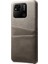 Xiaomi Redmi Için 10A Şok Geçirmez Ince Kart Yuvaları Geri Geri Kılıf Anti-Çizelge Pu Deri Kaplamalı Sert Pc Kapak-Grey (Yurt Dışından) 2