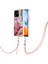 Xiaomi Redmi 10C 4g Mermer Desen Ince Kılıf Elektraplatma 2.0mm Tpu Telefon Kapağı Lanyard-Rose Altın (Yurt Dışından) 1